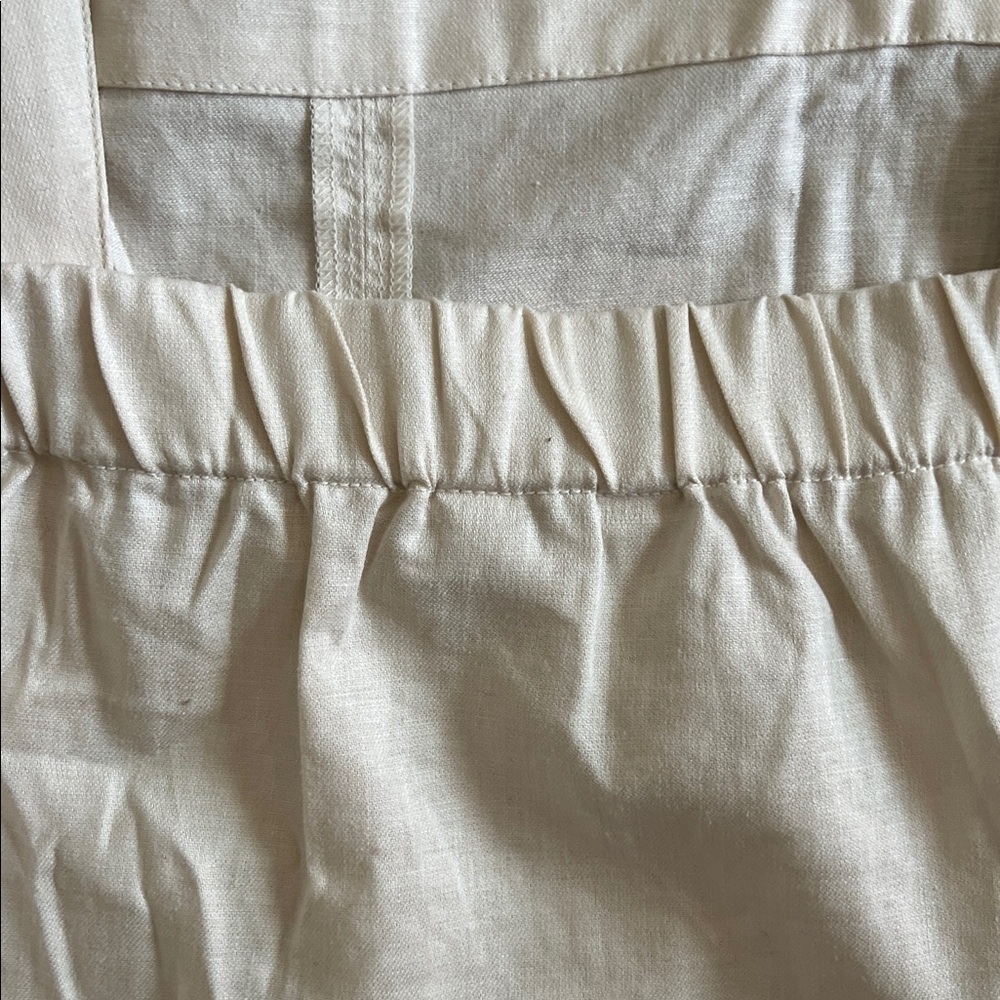 Banana Republic Factory Cream Linen-Blend Square-Neck Crop Top - NWT - Size XL - Picture 3 of 7